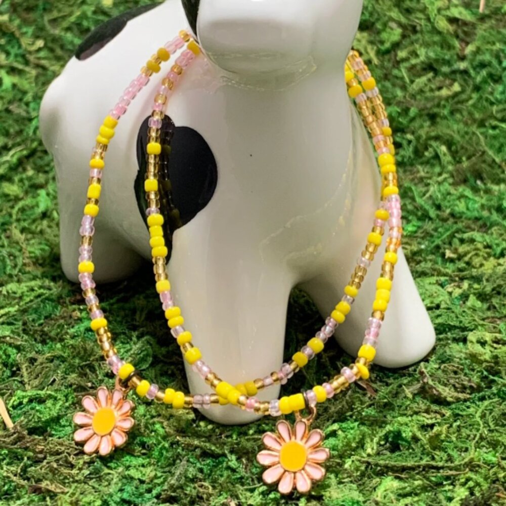Pink Sunrise Seed Bead Bracelet